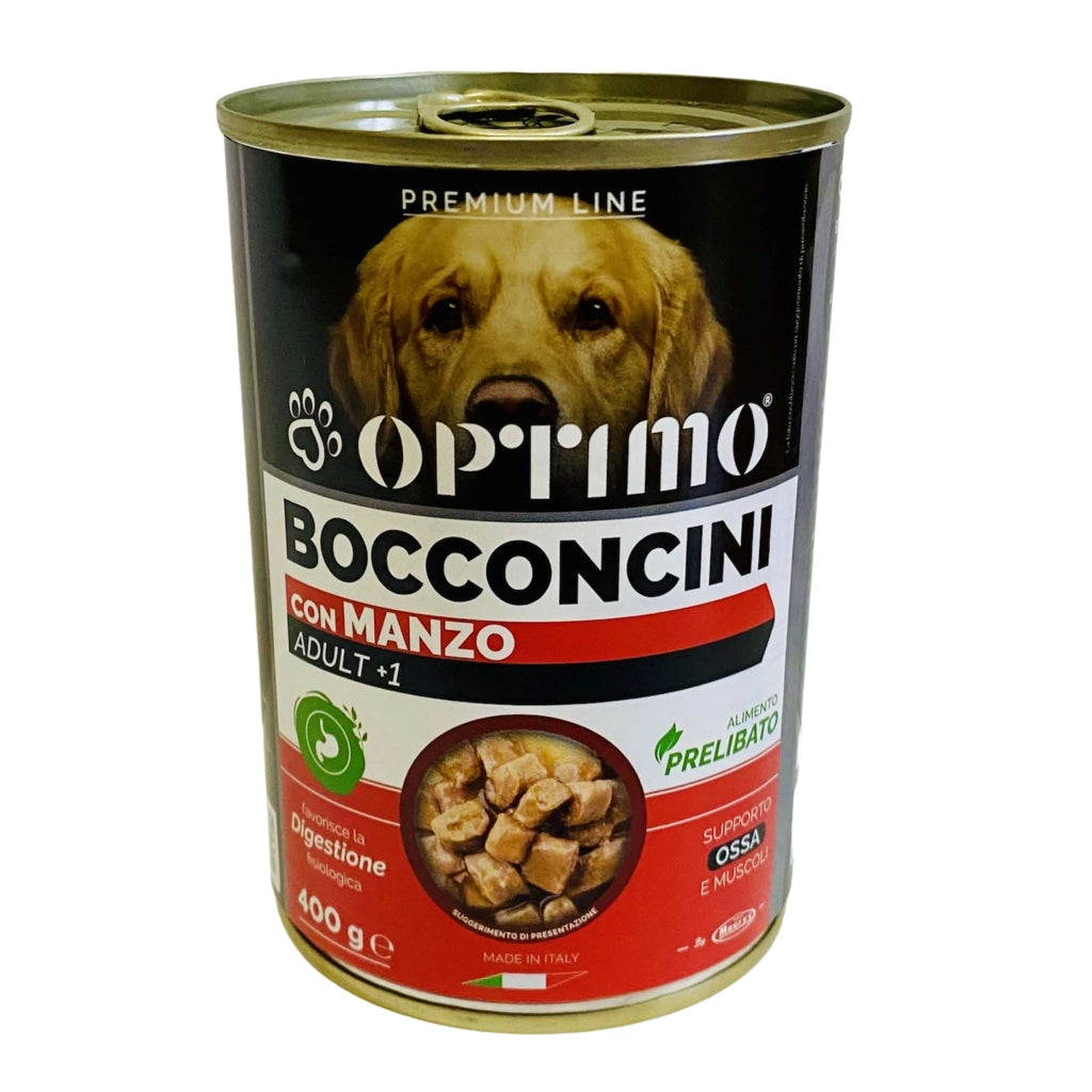 OPTIMO SET 24 BOCCONCINI PER CANE AL GUSTO MANZO DA 400 GR