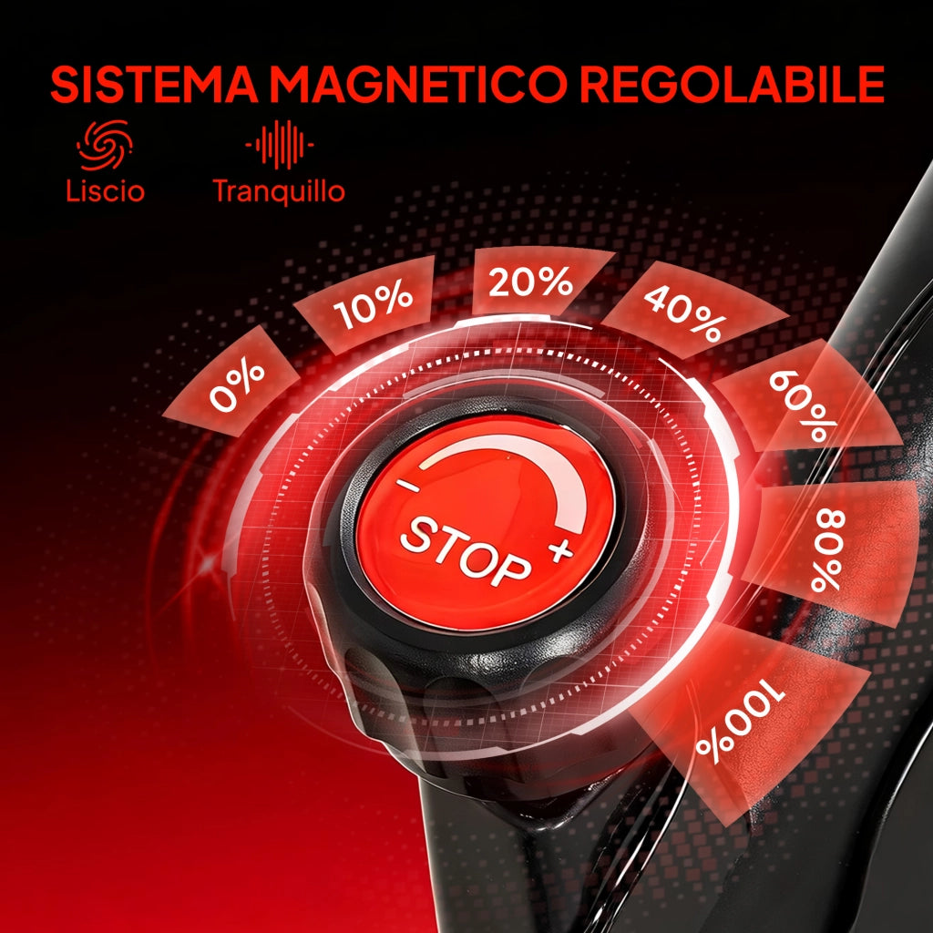 Cyclette Magnetica con Display LCD e Supporto Tablet ¨C Xylo ¨C Acciaio e ABS 103x49x98-112cm Nero
