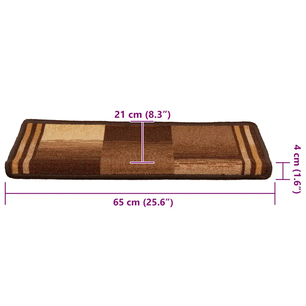 Tappetini Autoadesivi per Scale 15 pz | Gradini per Scale 65x21x4 cm Marroni
