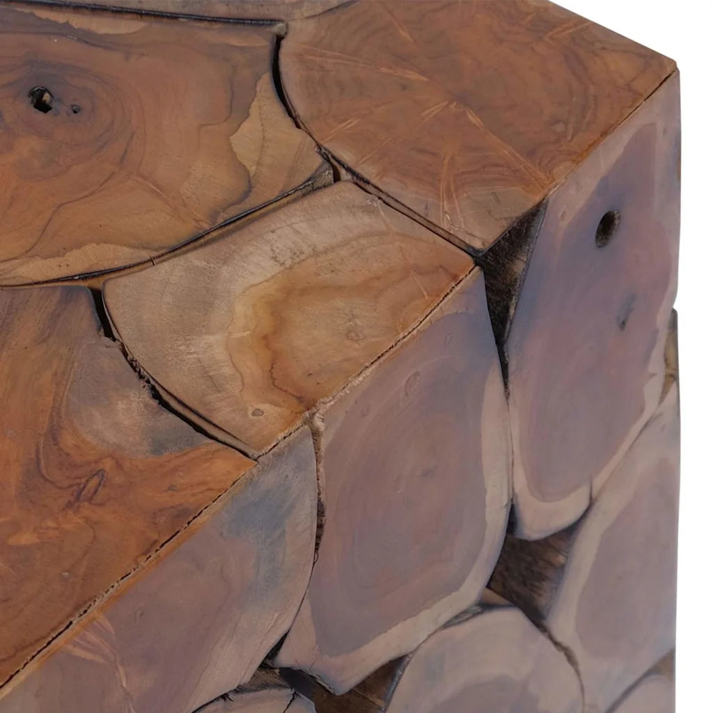 Sgabello Marrone 40x40x45 cm in Legno Massello di Teak 243472