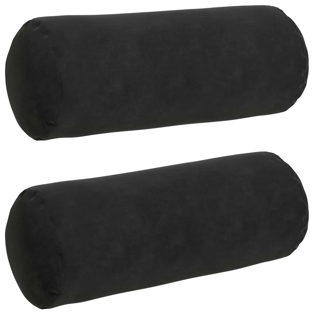 Cuscini a rullo 2 pcs Nero Ø 15 x 40 cm Tessuto in Cords 42014291