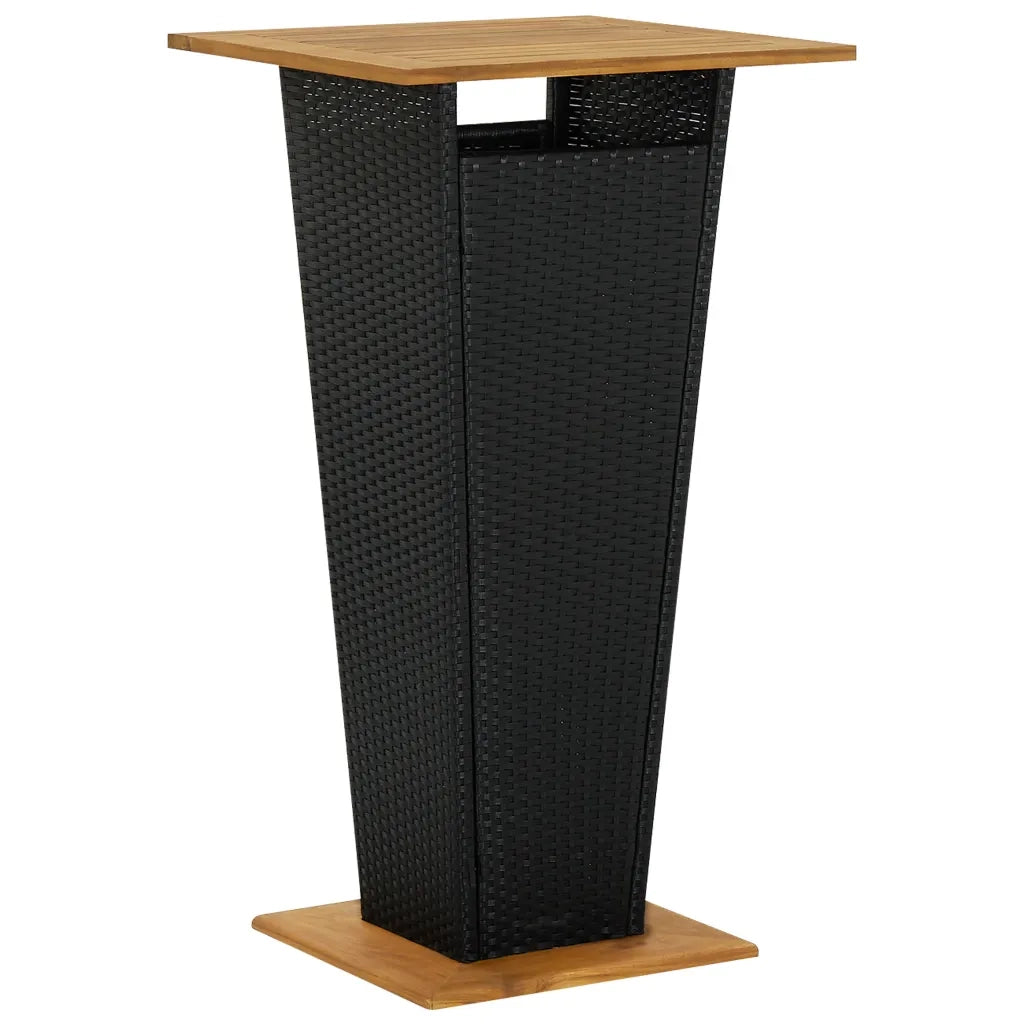Set Bar da Giardino 3 pz con Cuscini in Polyrattan Nero 3261476