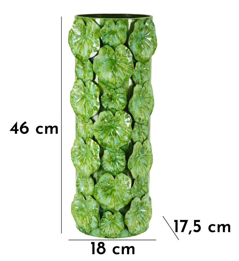 Vaso Drop 18x17,5x46 cm in Ferro Verde