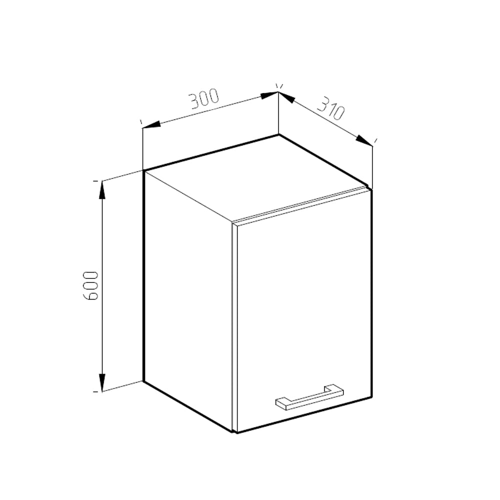 Pensile da cucina R-Line Sonoma/Bianco 30 cm Vicco