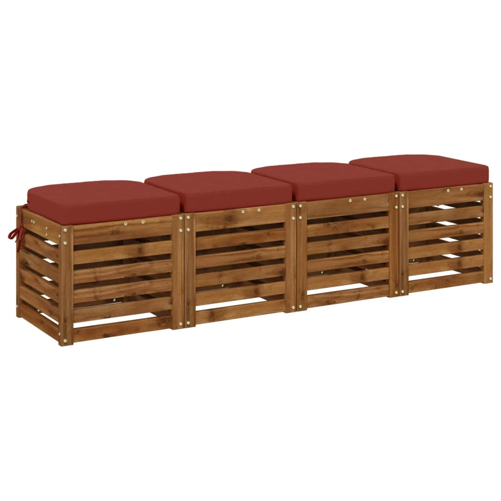Cuscini per sedile a 4 pezzi SOEST 4 pz 100% Poliestere Rosso 945182