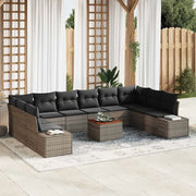 Set Divano da Giardino con archiviazione 11 pcs Grigio 3356676