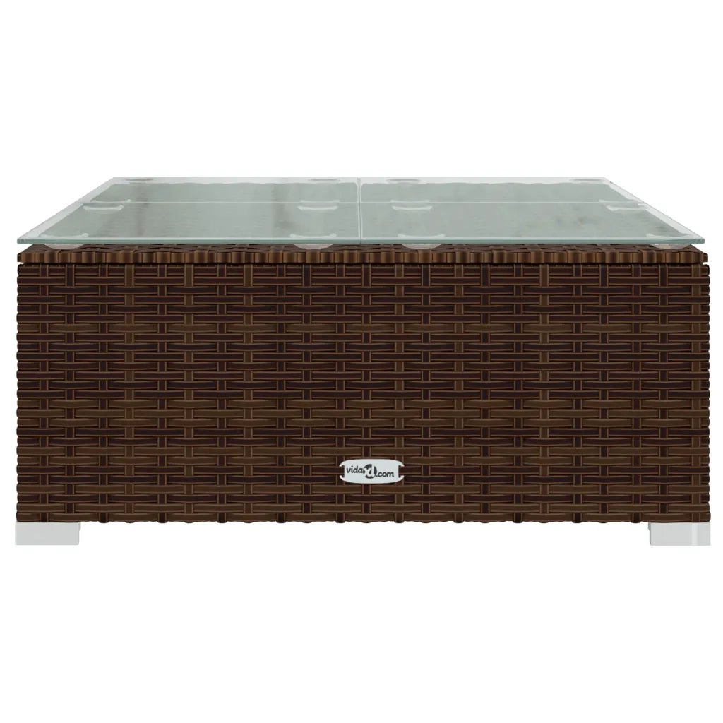 Set Divani da Giardino 10 pz con Cuscini in Polyrattan Marrone 3102035