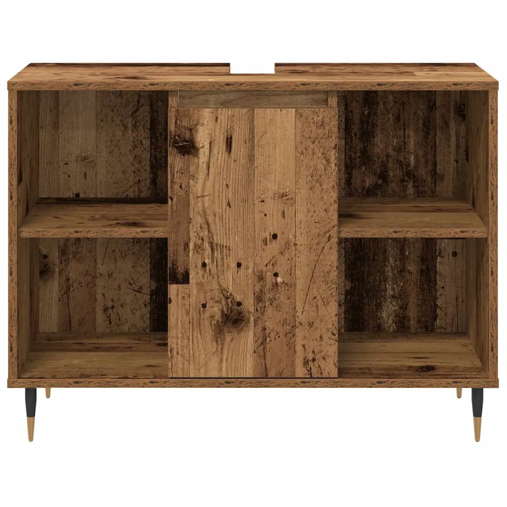 Set di mobili per il bagno con lo scaffale 3 pcs Legno vecchio 3378513