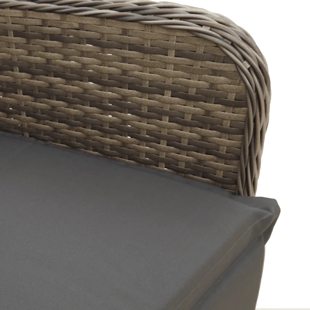 Set Bistrò da Giardino 7 pz con Cuscini in Polyrattan Grigio 3277171