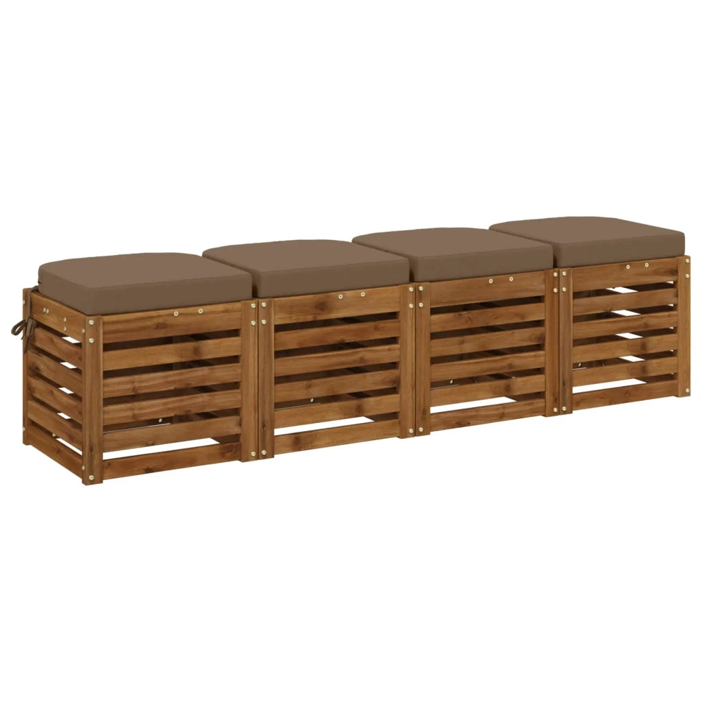 Cuscini per sedile a 4 pezzi SOEST 4 pz 100% Poliestere Tortora 945228