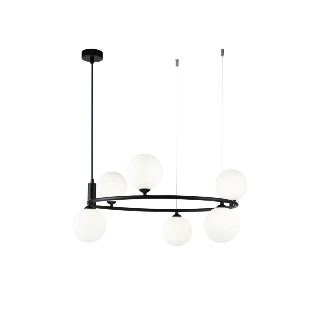 Lampada pendente Modern in Metallo Ring Nero