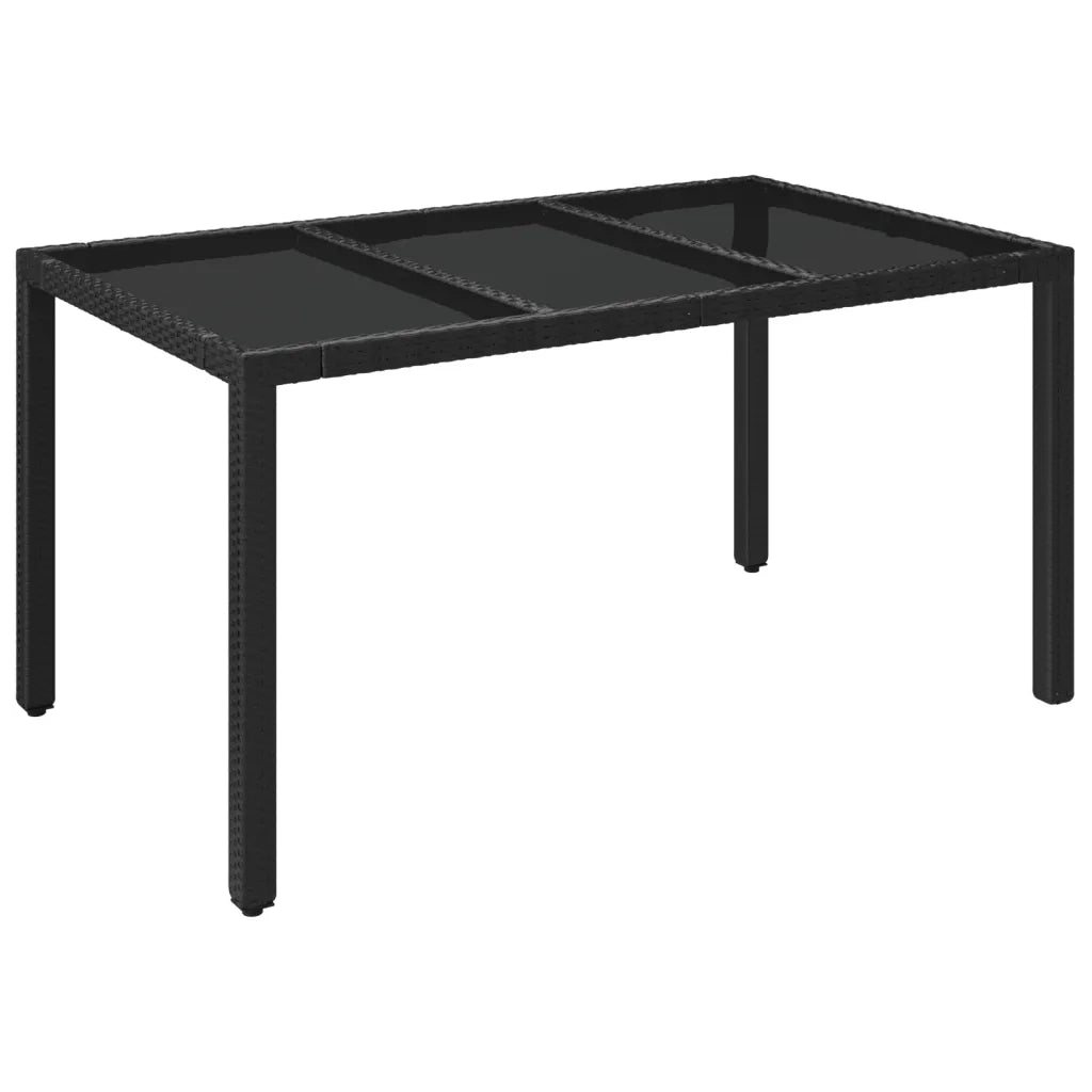 Set da Pranzo da Giardino 5 pz Nero con Cuscini in Polyrattan 3213322