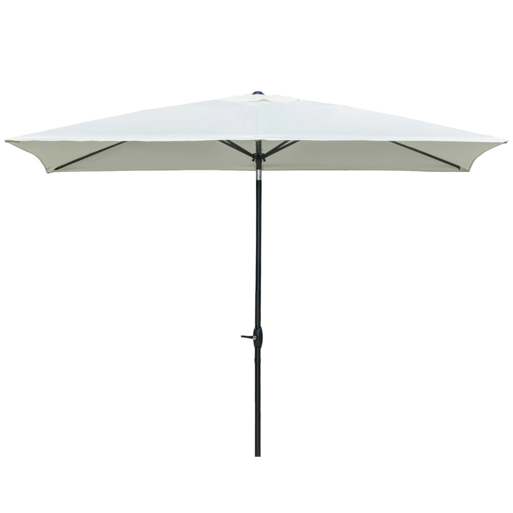 Easycomfort Ombrellone Rettangolare 2x3 m da Giardino con Apertura a Manovella e Inclinazione Regolabile, Beige