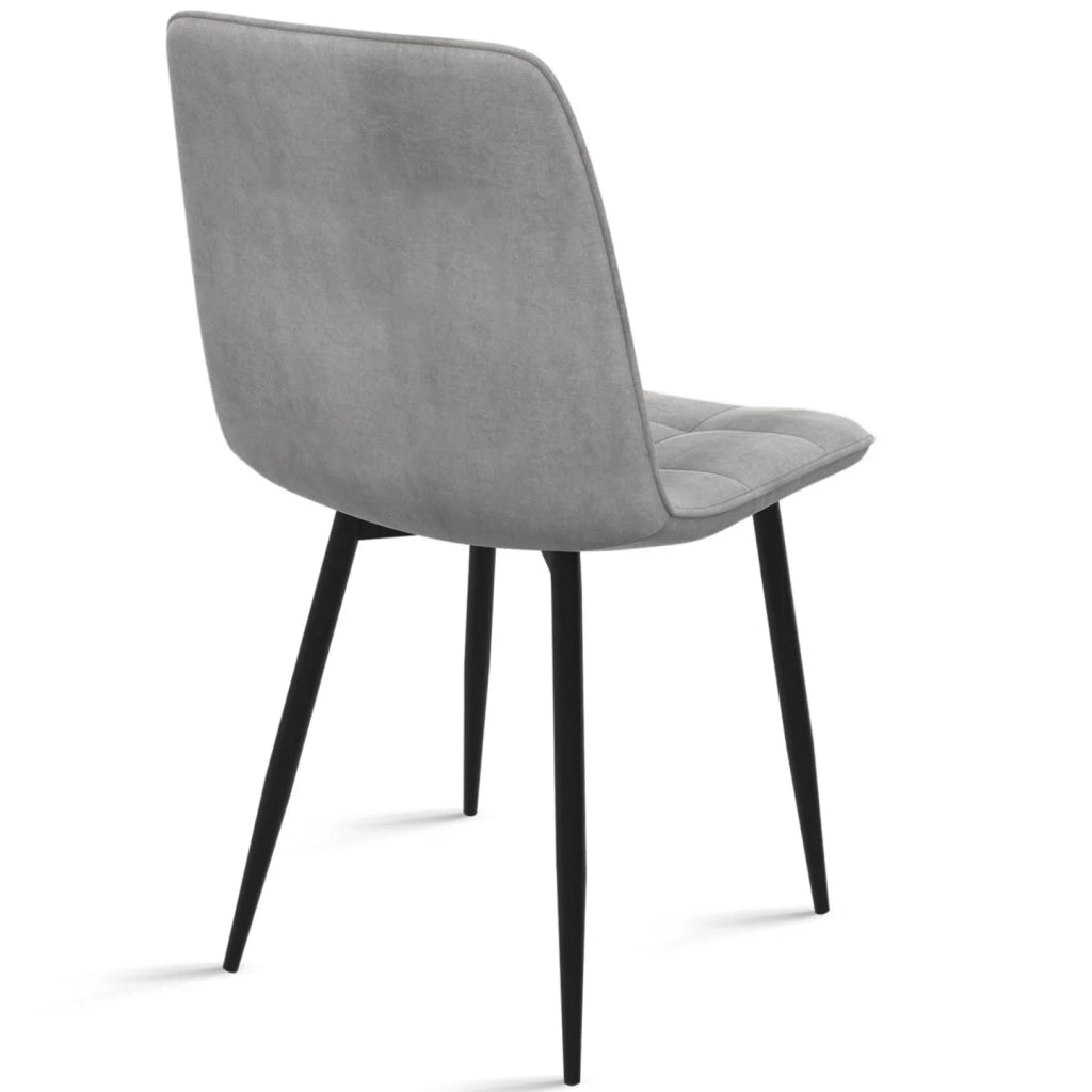 IDMarket - Set di 6 sedie da pranzo in velluto grigio chiaro MILA