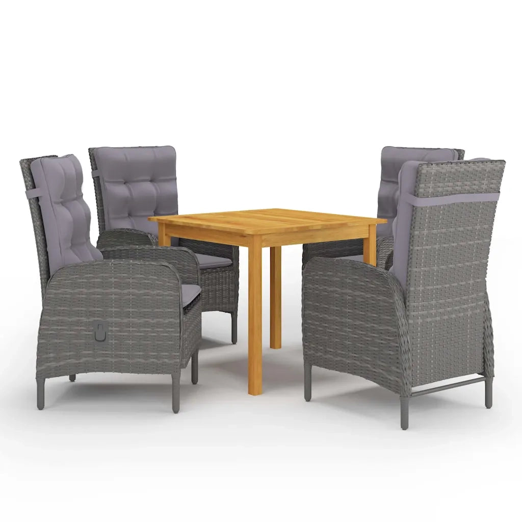 Set Mobili da Pranzo per Giardino 5 pz Grigio 3067681