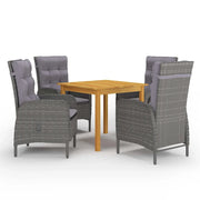 Set Mobili da Pranzo per Giardino 5 pz Grigio 3067681