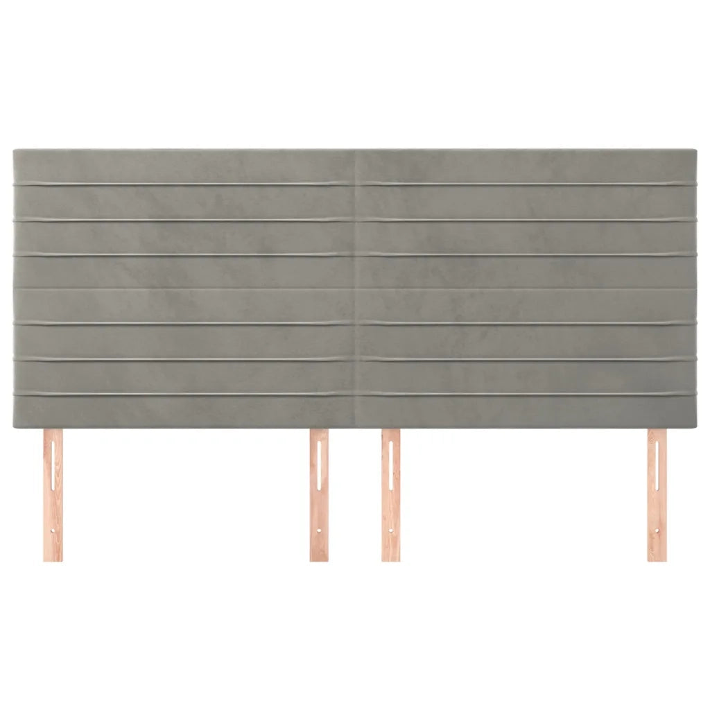 Testiera | Testata Grigio Chiaro 160x5x118/128 cm Velluto