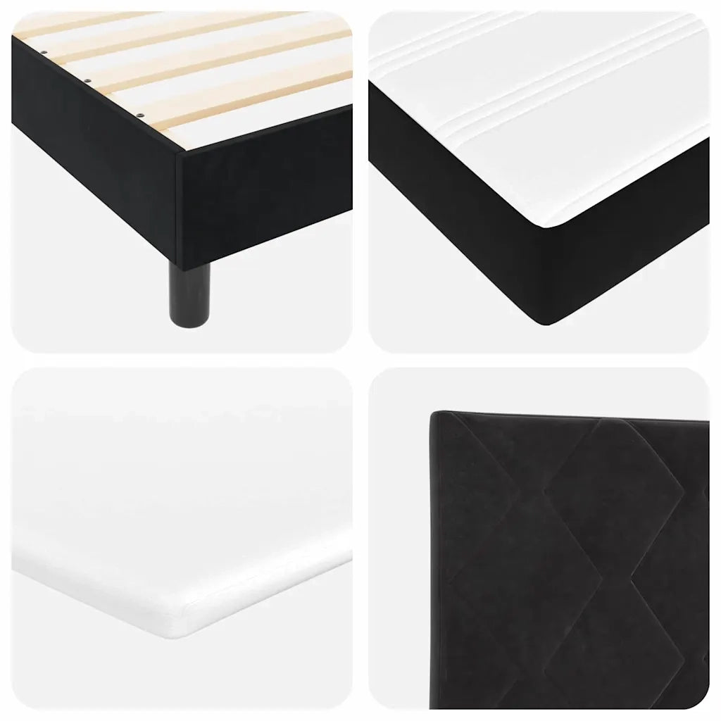 Letto a molle con testiera Nero 120 x 190 cm Velluto 3339226