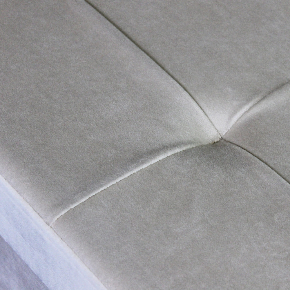 POUF CONTENITORE RETTANGOLARE IN VELLUTO BEIG