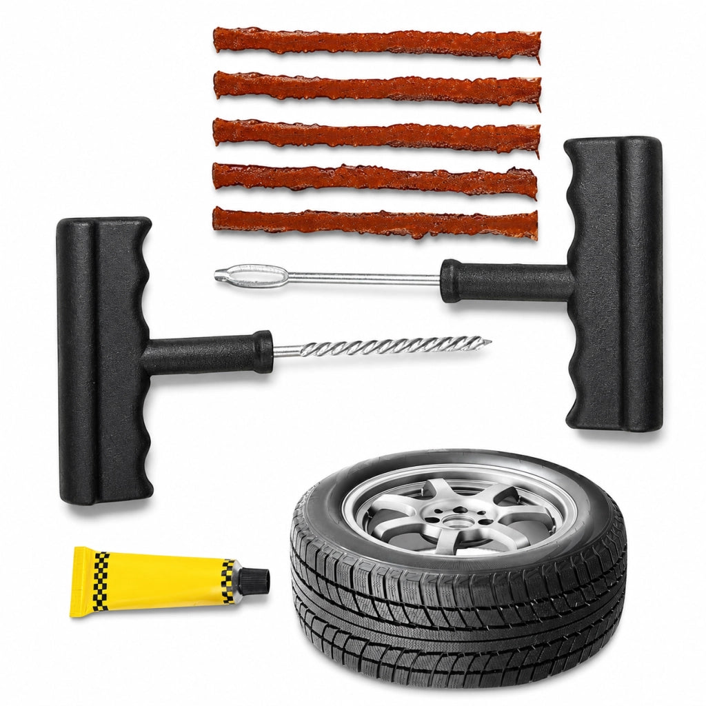 Kit Riparazione Pneumatici Tubeless Auto Moto 7 Pezzi 003026