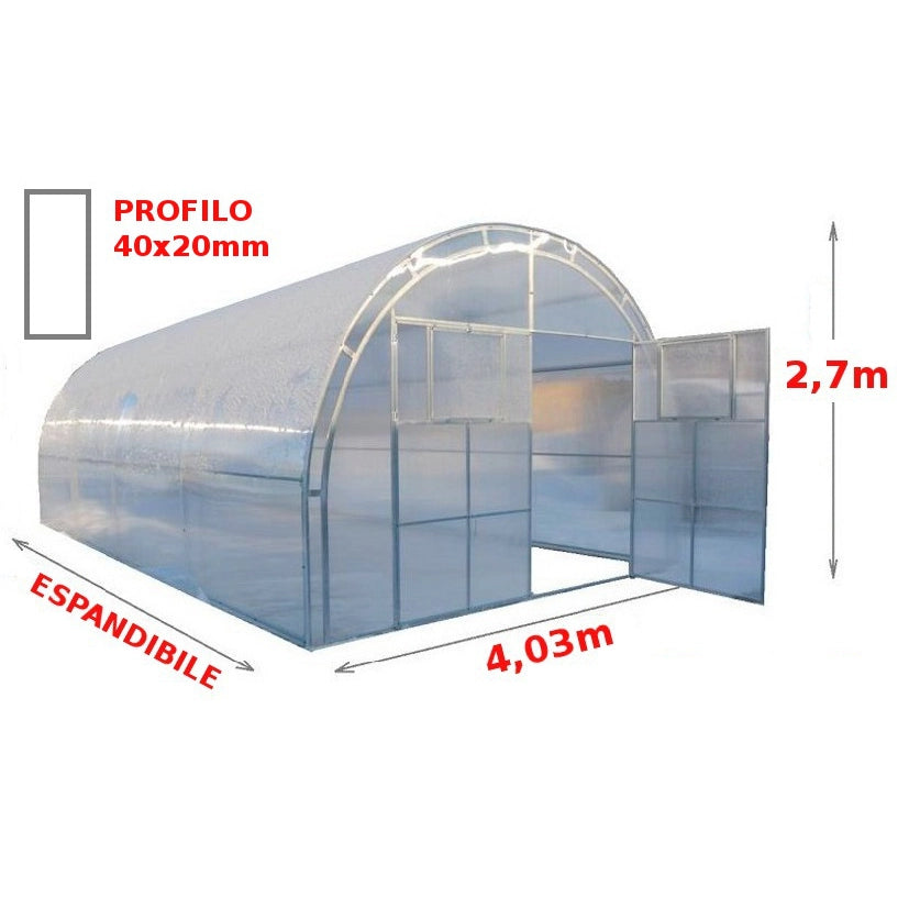 Serra Master 4x4m con copertura policarbonato alveolare 4mm
