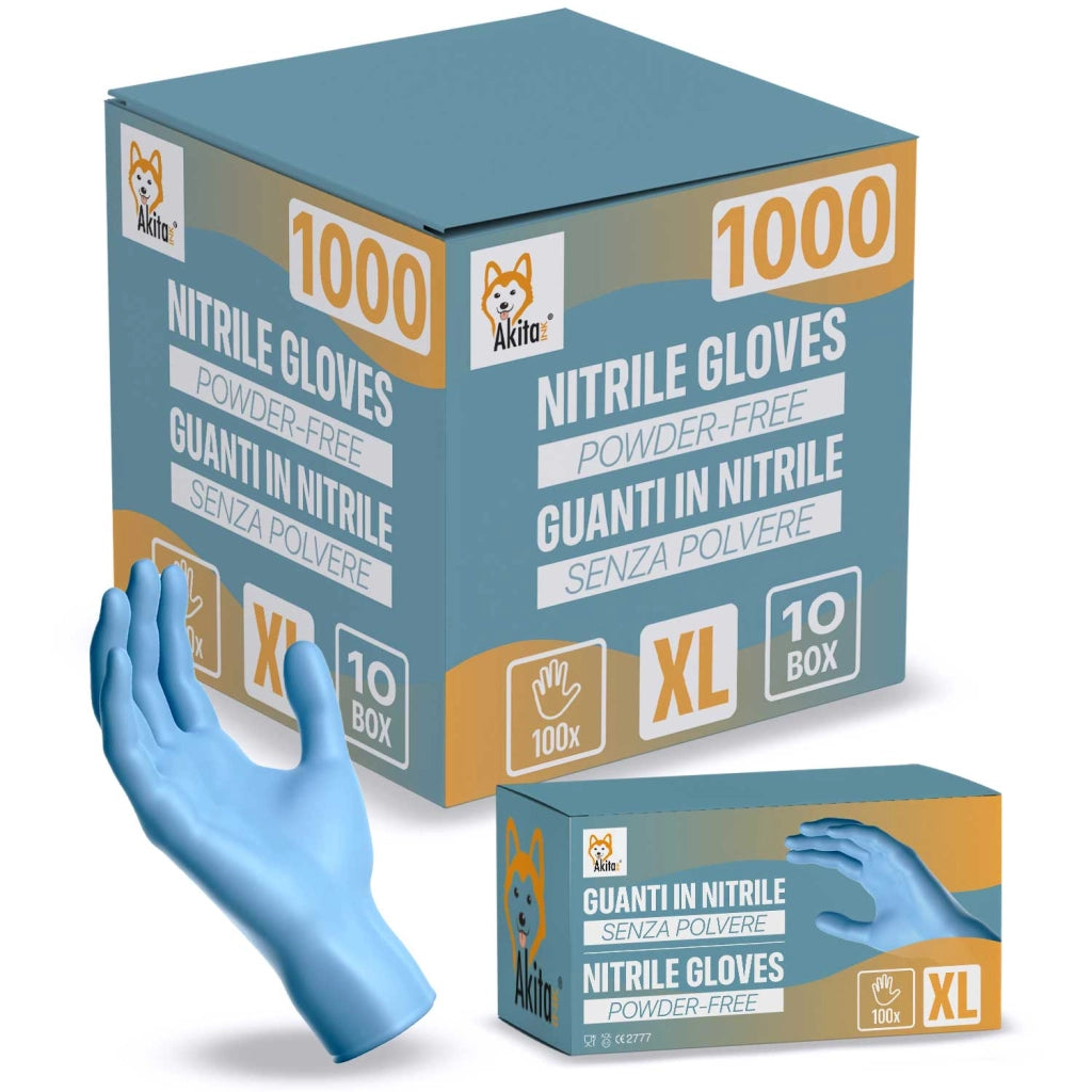 1000 Guanti Nitrile Blu XL Senza Polvere Akitaink