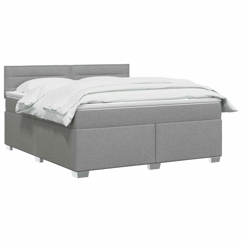 Letto con Box Spring, Materasso e LED Grigio Chiaro Tessuto 3451994