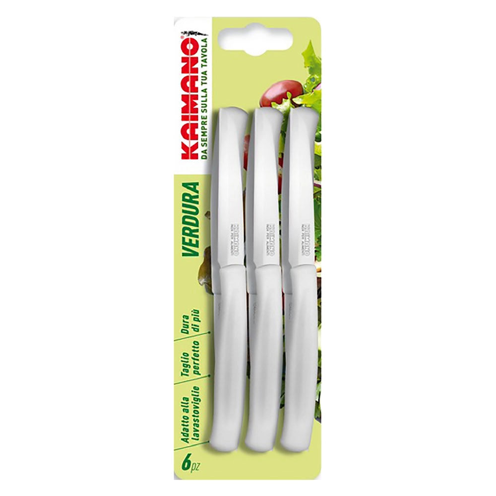 Coltello per Verdure Manico Kaimano Bianco in Acciaio Inox