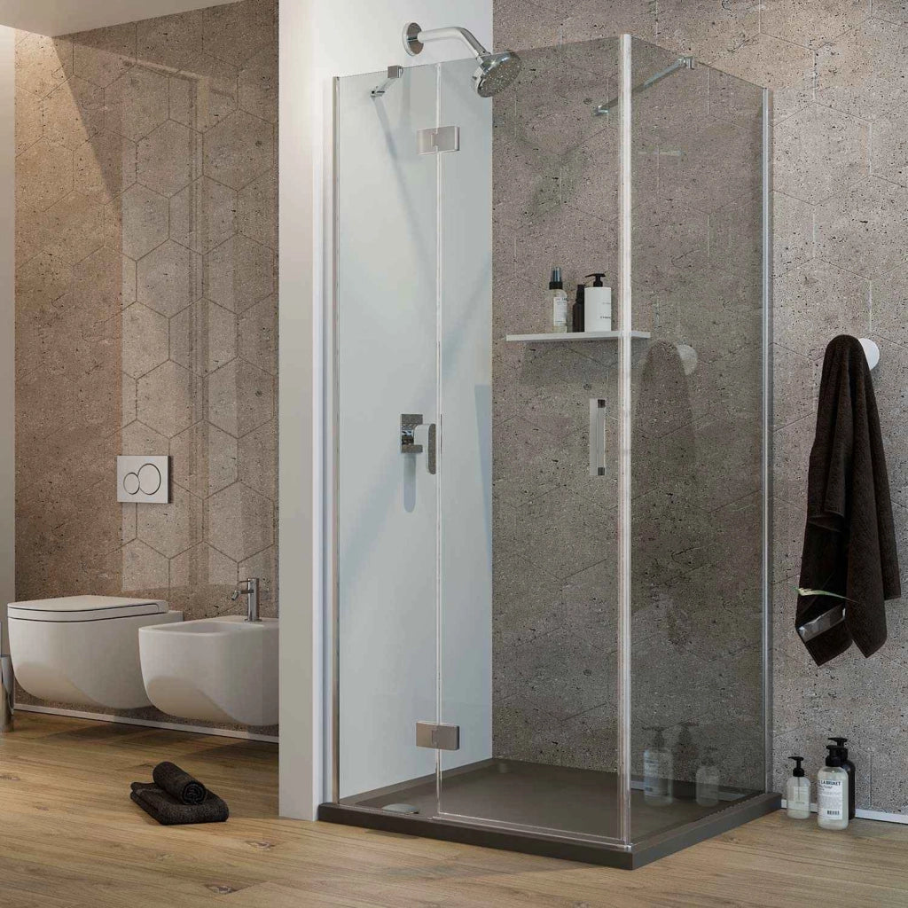 Box Doccia 100x90 CM H190 Trasparente con Easyclean mod. Flip Anta + Fisso