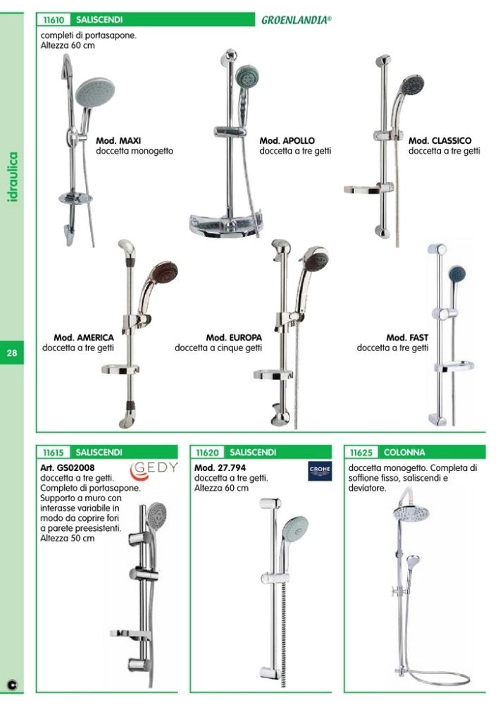 1pz supporto doccia per asta saliscendi diametro 25 cod:ferx.24974