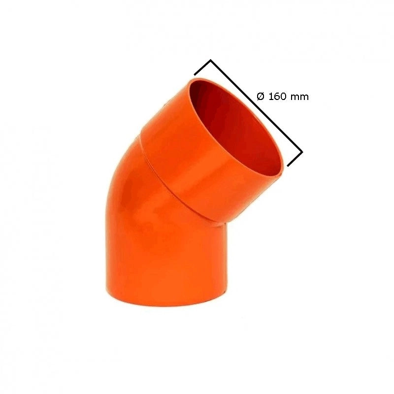 Curva 45° in pvc : Colore - Arancio, Diametro - 160