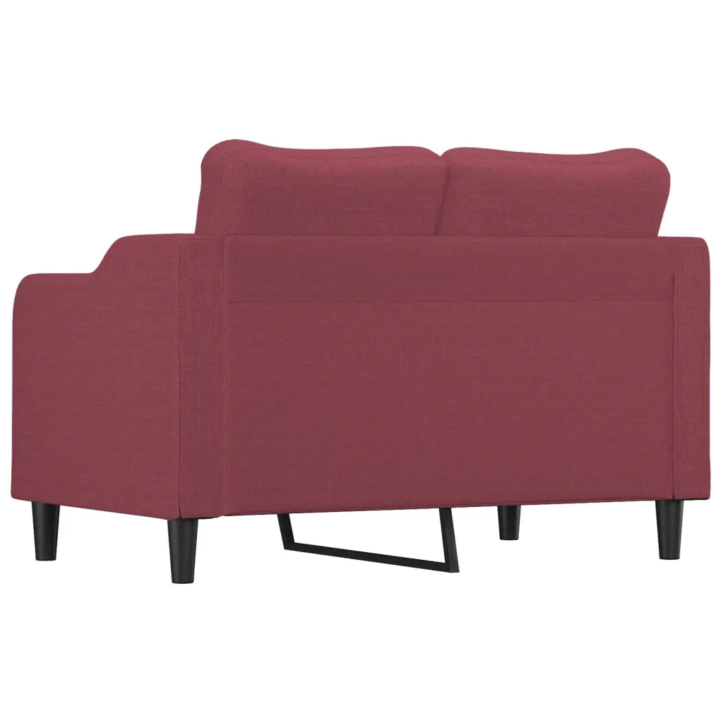 Divano a 2 Posti Rosso Vino 120 cm in Tessuto 359357