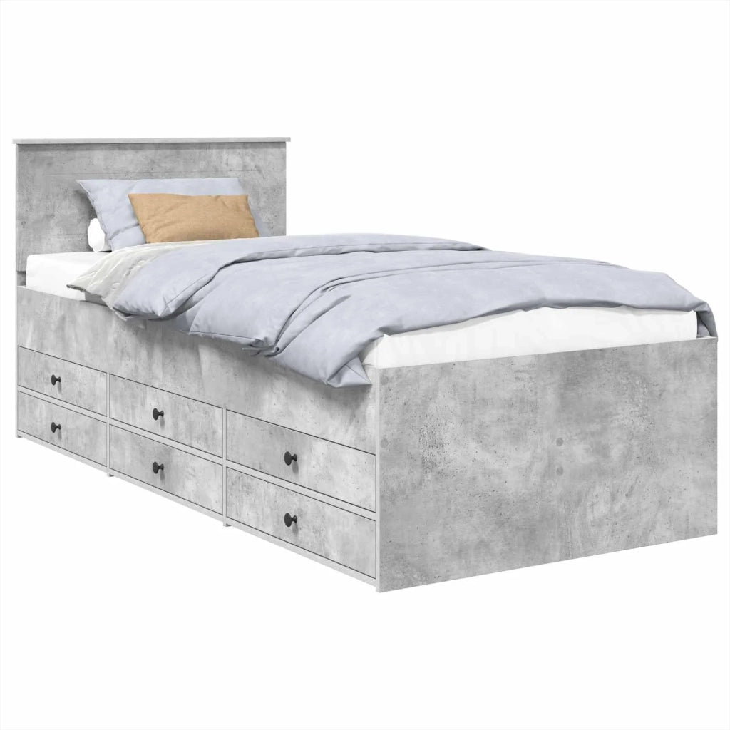 Daybed Grigio Cemento e Nero 75 x 190 cm Legno multistrato