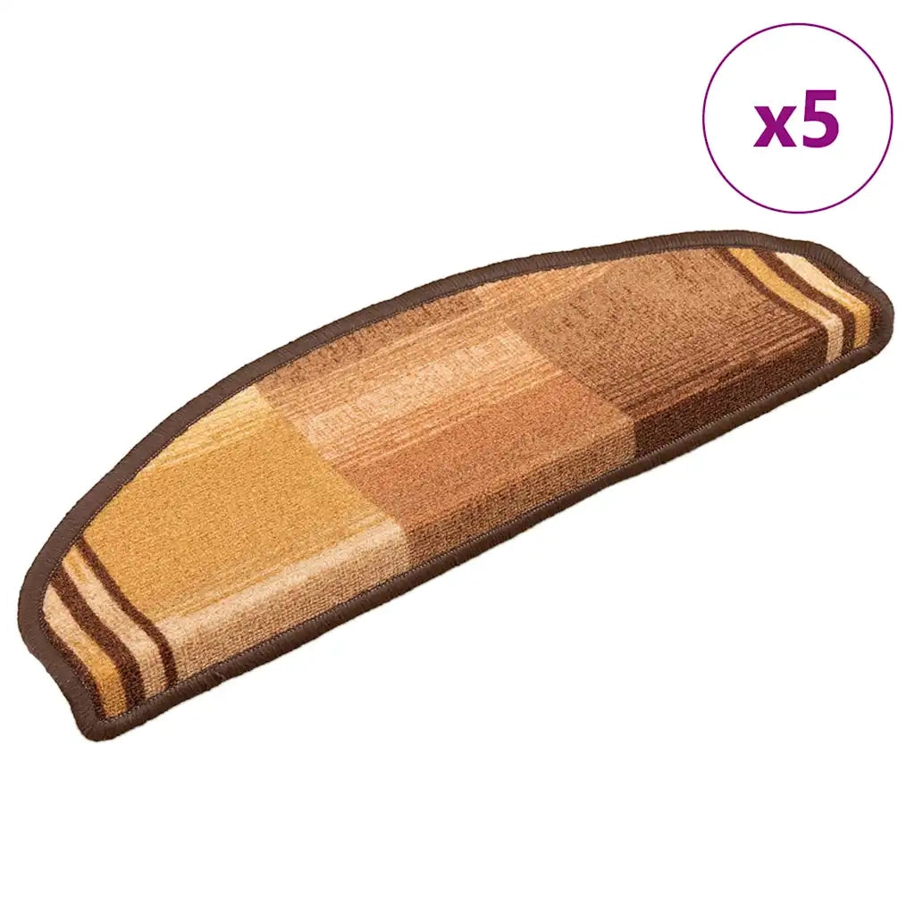 Tappetini per Scale Autoadesivi 5 pz 65x21x4 cm Marroni 149836