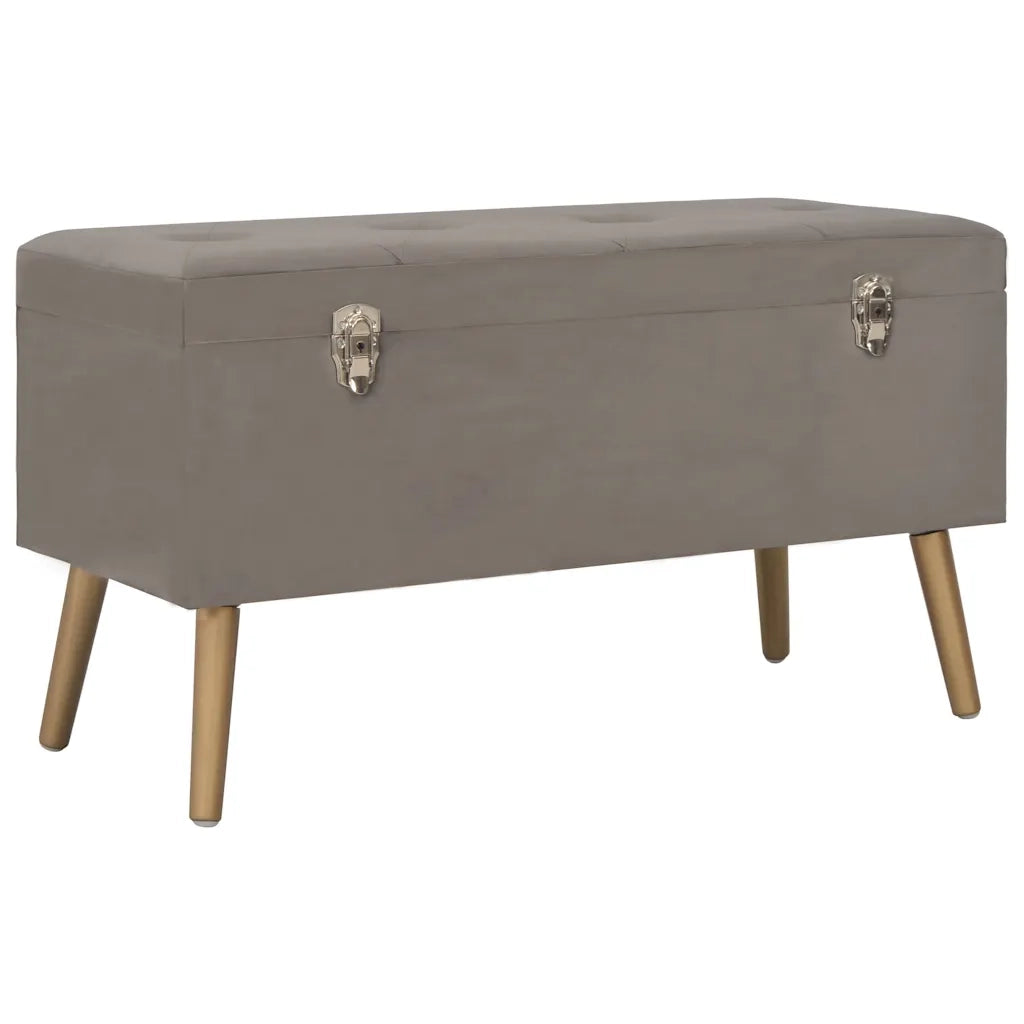 Sgabelli con Contenitore 3 pz in Velluto Grigio 329256