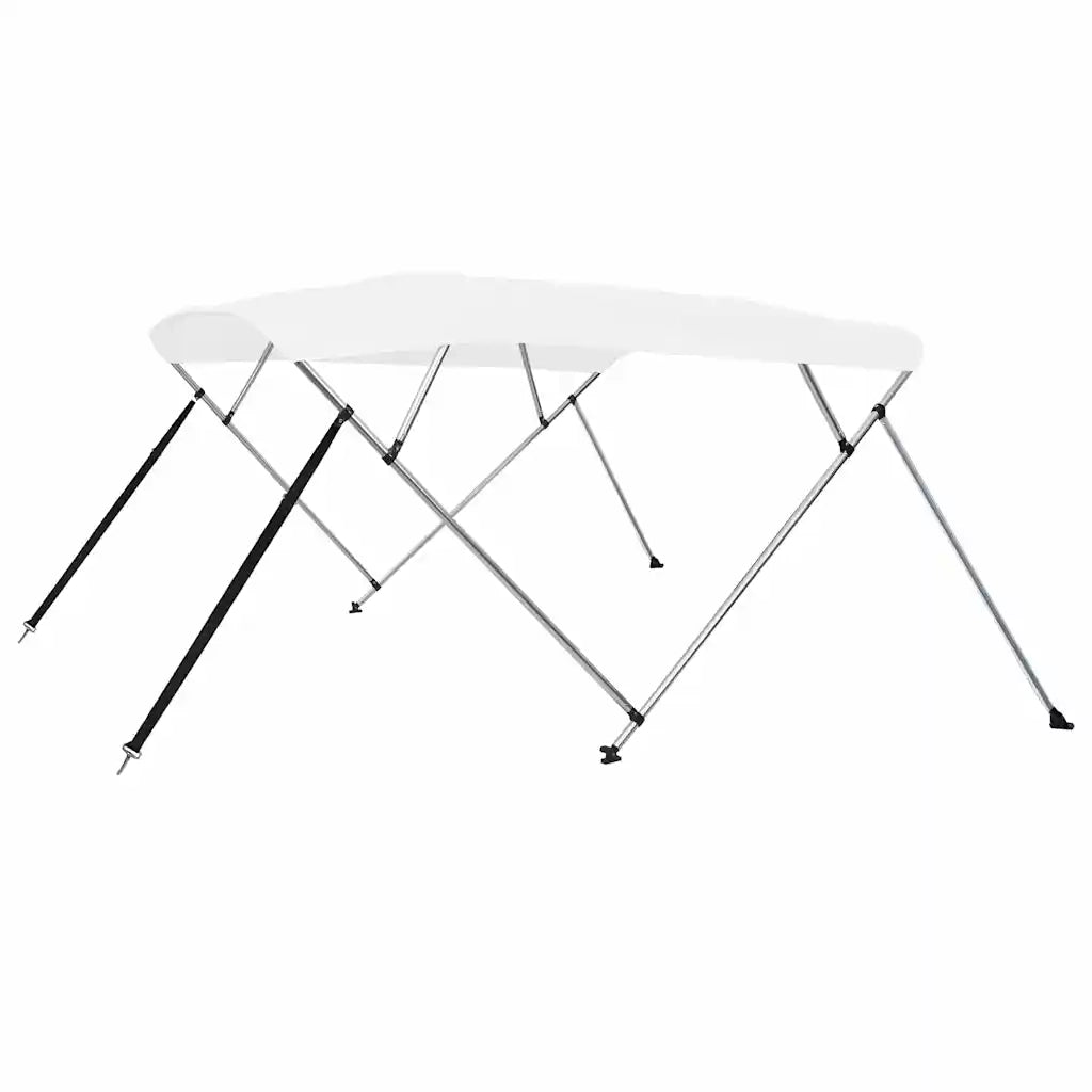 Bimini di Prua con Tendalino a 4 Archi Bianco 243x180x137 cm 92367