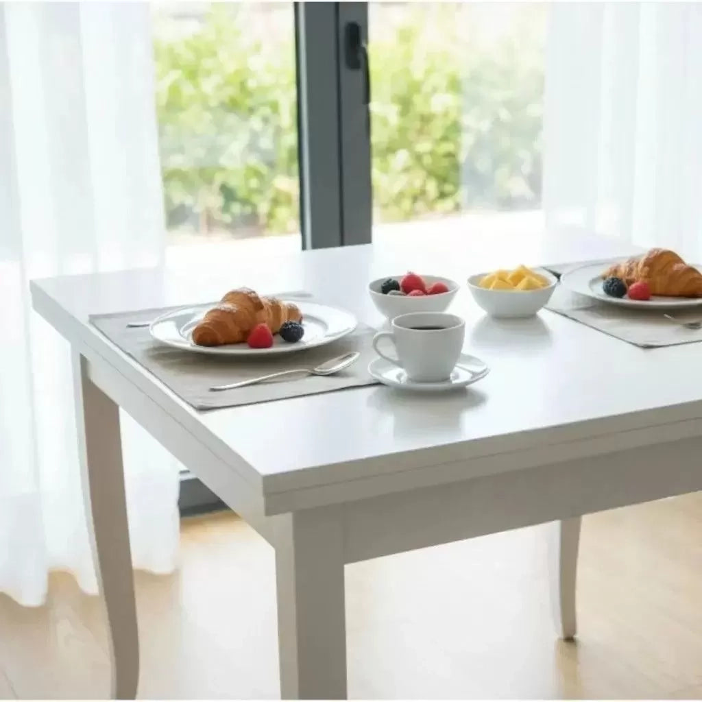 Tavolo rettangolare allungabile legno bianco 160 x 85 (1006) - Mobili 2G