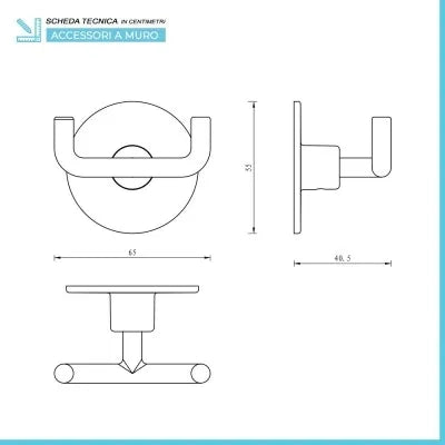 Set accessori a muro 6 pezzi in acciaio cromato e viti incluse  Idea