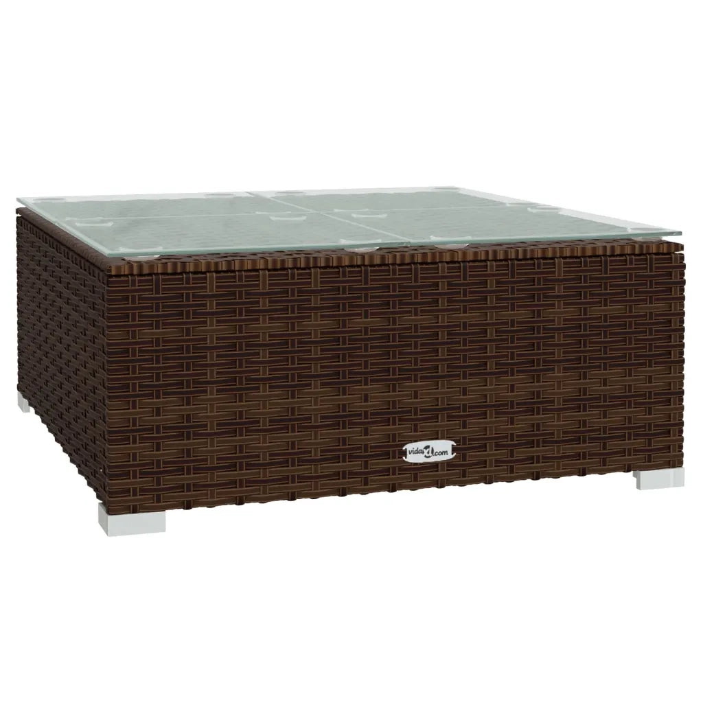 Set Divani da Giardino 10 pz con Cuscini in Polyrattan Marrone 3102651