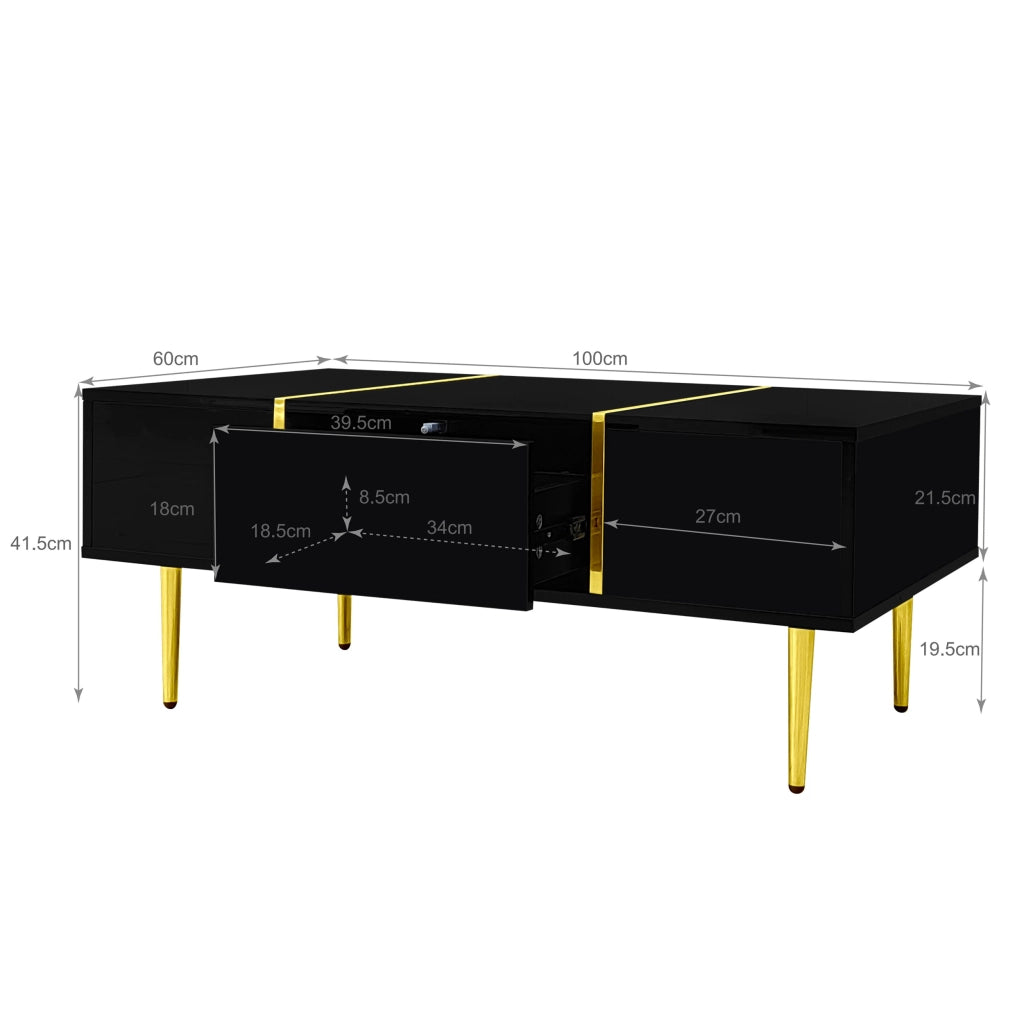 Set TV e tavolino moderno lucido nero - Zephmum