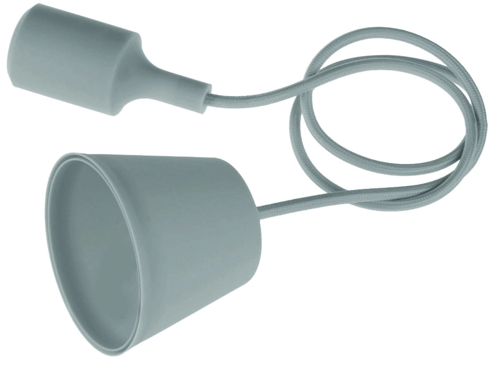 PORTALAMPADA A SOSPENSIONE IN SILICONE FANTASY E27 GRIGIO -FTGR150