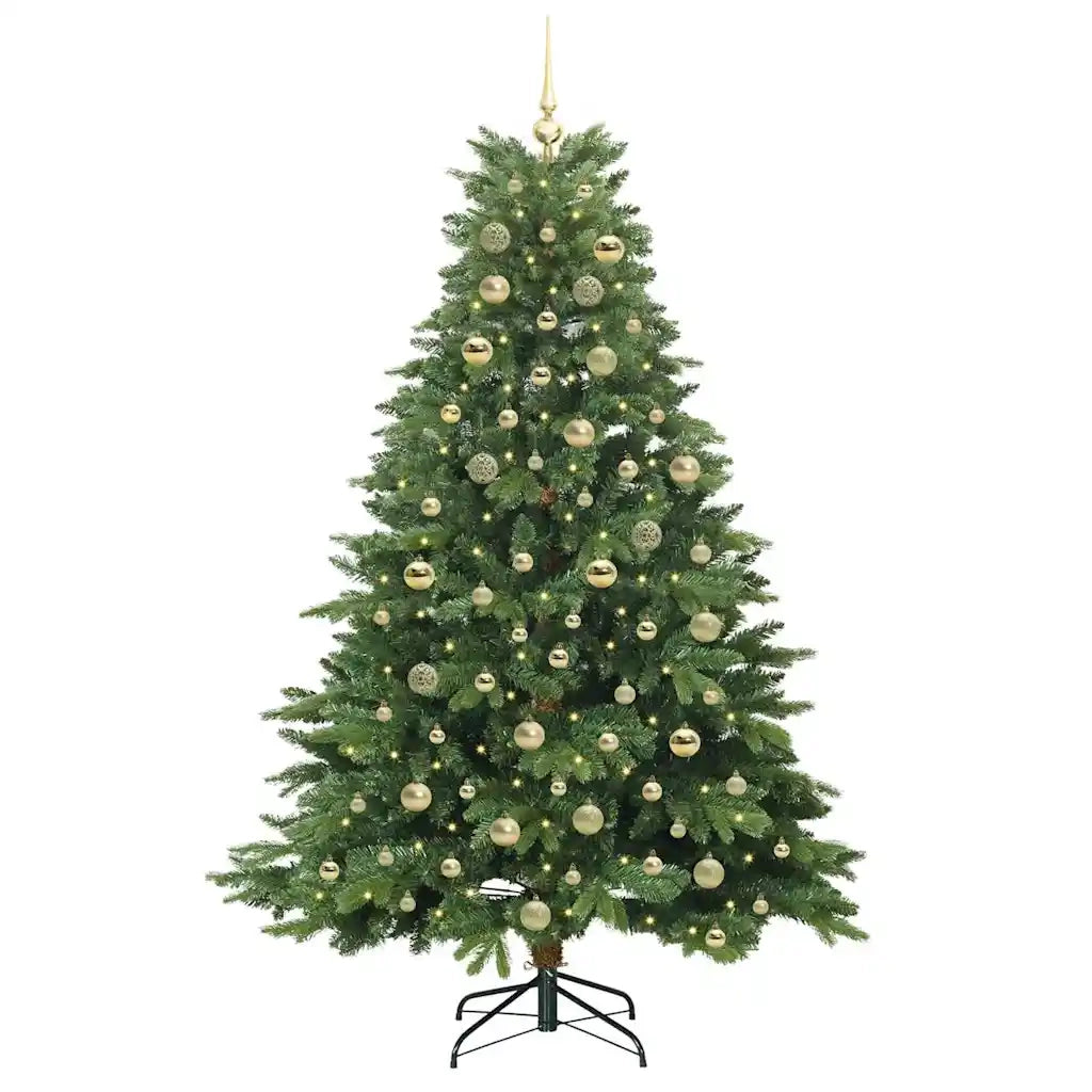 Albero di Natale artificiale con 300 LED Verde 180 cm PE e PVC