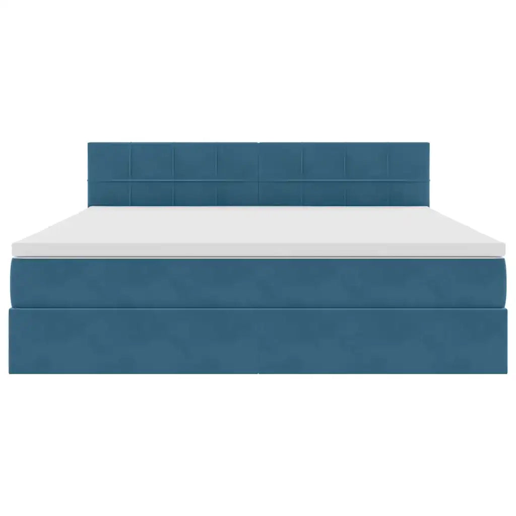 Letto con Contenitore Blu Scuro 160 x 200 cm Velluto