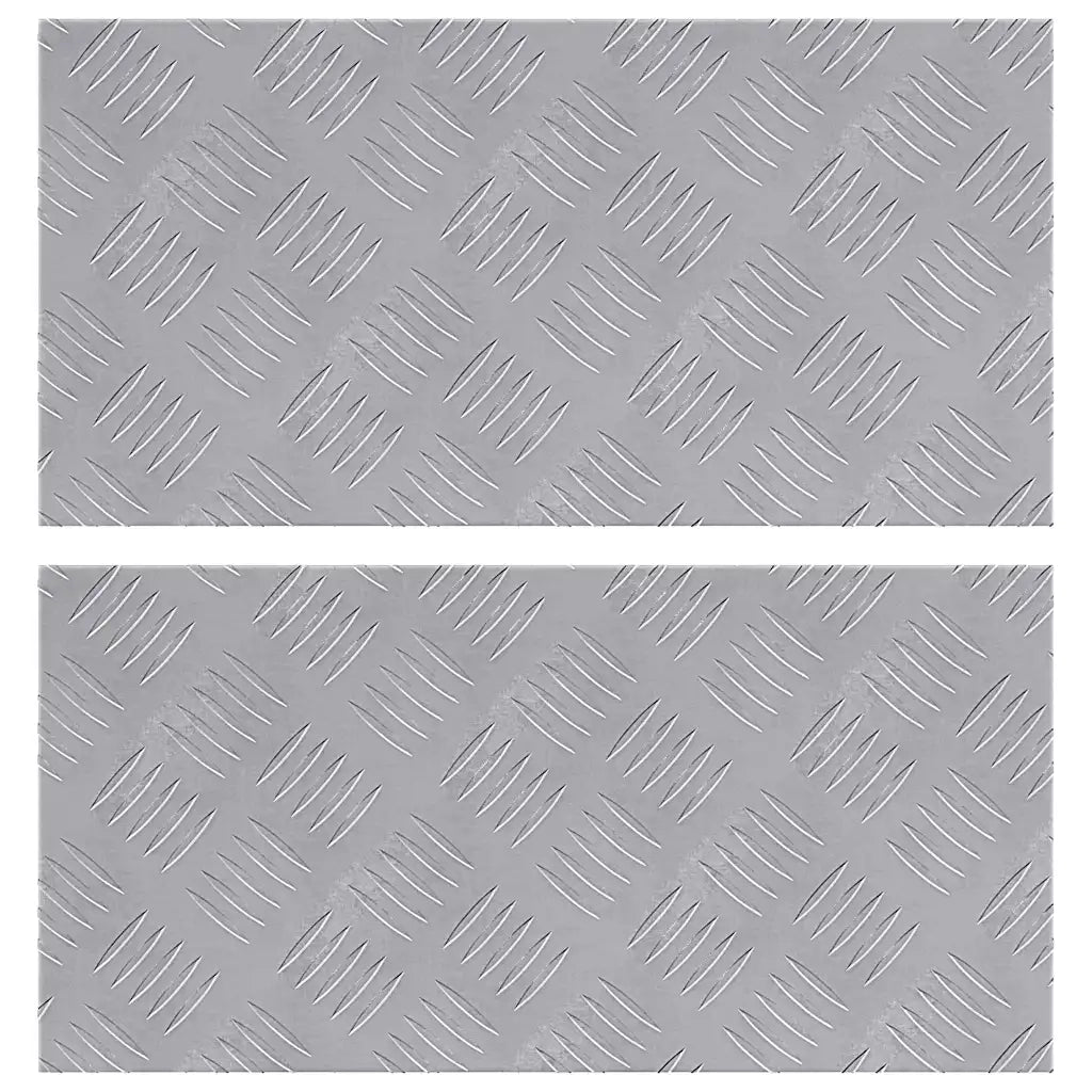 Gradini per Scale 2 pz | Tappetini per scale autoadesivi Argento 50 x 25 cm Alluminio