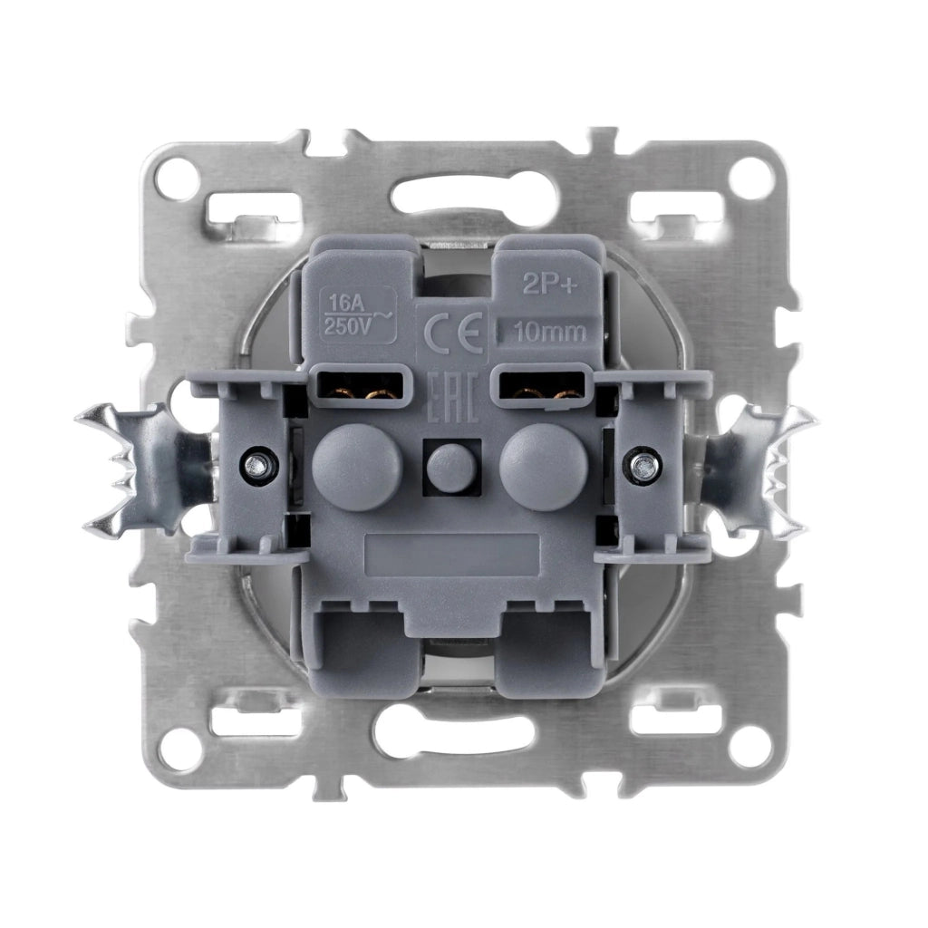 Presa Singola Con Messa A Terra E Placca Oste Jnh001-g Black