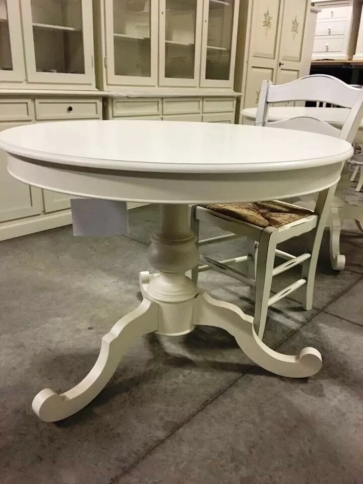 Tavolo rotondo allungabile legno grezzo diametro 120x120 h.80 - Mobili 2G