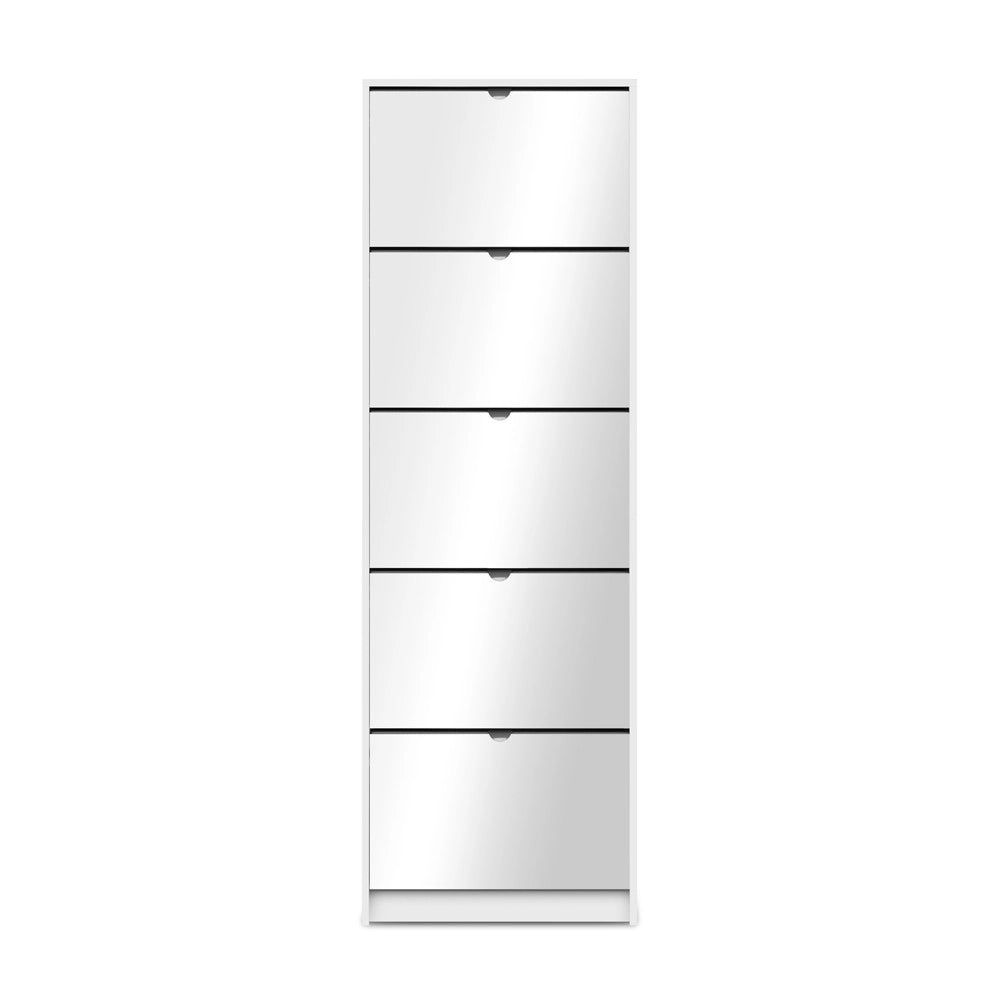 Scarpiera specchio Koblenz 5 ante ribalta colore bianco