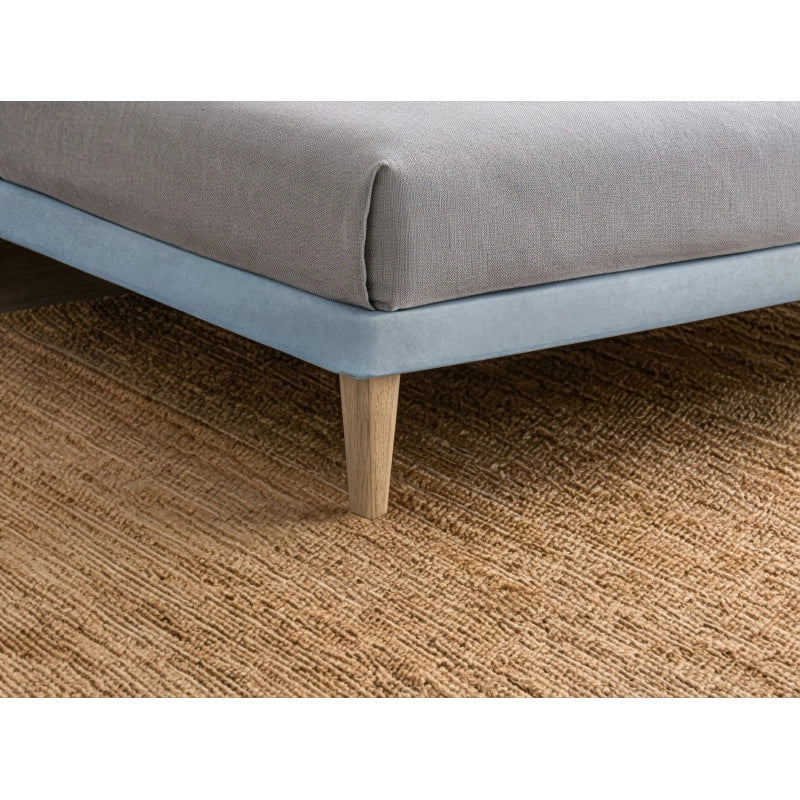 Letto imbottito Singolo 80x200 cm Flat - Con rete,Microfibra,Azzurro