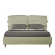 Letto matrimoniale senza rete imbottito 160x210 microfibra tè verde Nandy