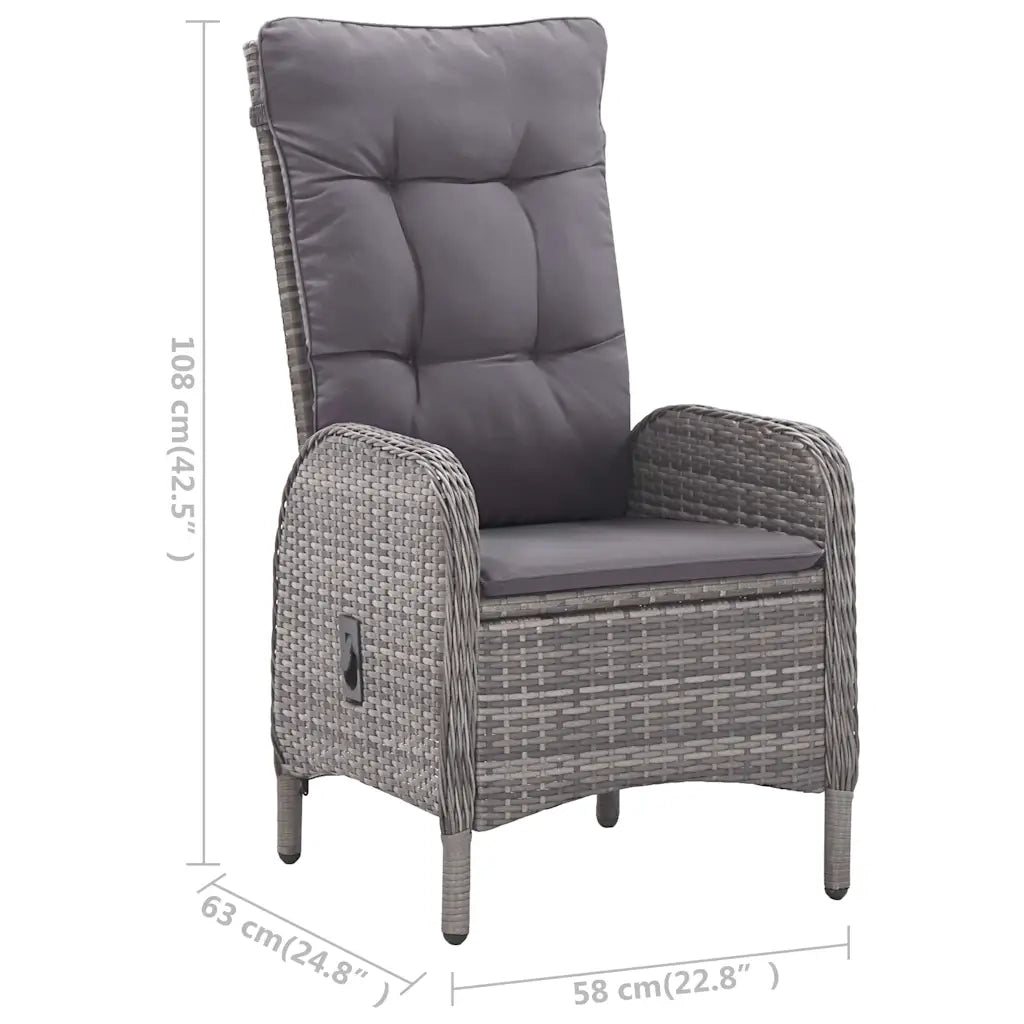 Set Mobili da Pranzo per Giardino 3 pz Grigio 3067679